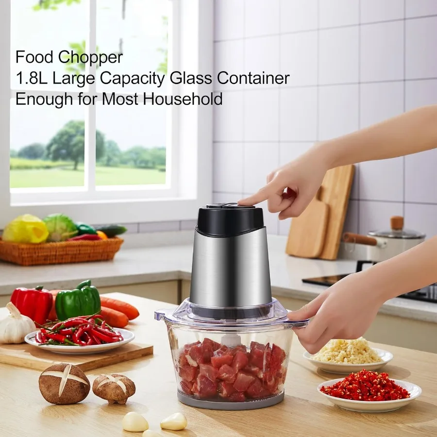 220V Food Processor with 2L Meat Grinder Chopper for Efficiently Processing Meat Vegetables Fruits and Nuts Equipped with 4 BiL 2